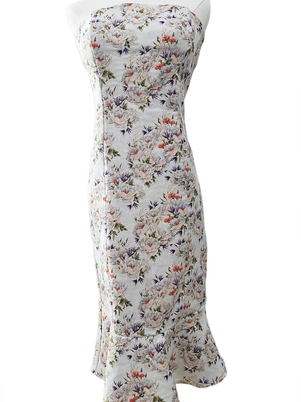Eva Mendes for NY & Co Ivy Strapless Floral Jacquard Mermaid Dress Size 10